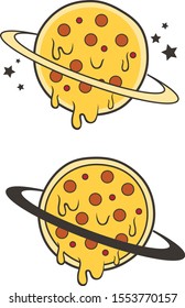 Pizza planet vector symbols icons