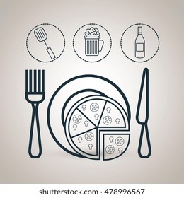 pizza plate fork icon