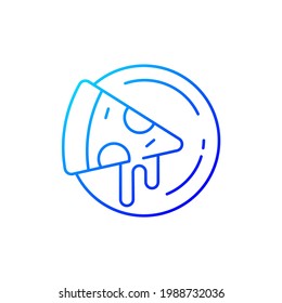 Pizza plates gradient linear vector icon. Big round wooden plate for serving food. Specially designed tableware. Thin line color symbols. Modern style pictogram. Vector isolated outline drawing