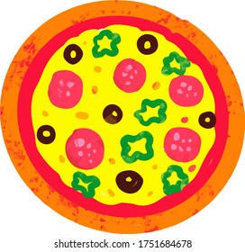 A pizza with plenty of ingredients
