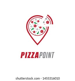 pizza point logo design vector template