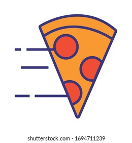 pizza portion line and fill style icon vector illustration design