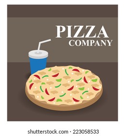 Pizza poster design. vector