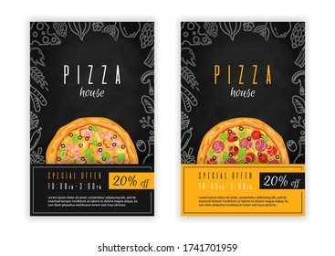 Pizza poster, flyer, template or menu card design