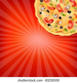 Pizza Poster, Vector Illustration