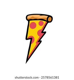 Pizza power clipart and pizza logo design icon vector