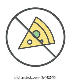 pizza prohibited Icon Illustration