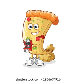 pizza propose and holding ring character. cartoon mascot vector