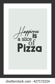 Cita de pizza. Felicidad, un trozo de pizza.