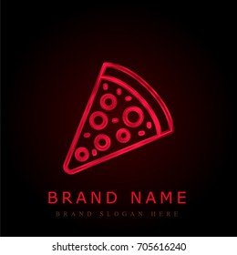 Pizza red chromium metallic logo