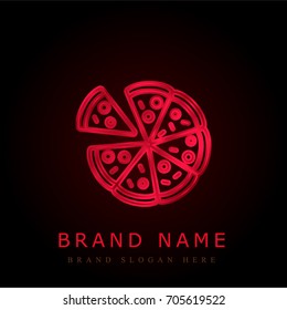 Pizza red chromium metallic logo