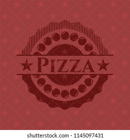 Pizza red icon or emblem