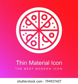 Pizza red and pink gradient material white icon minimal design