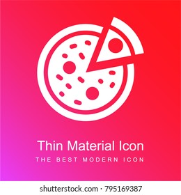 Pizza red and pink gradient material white icon minimal design