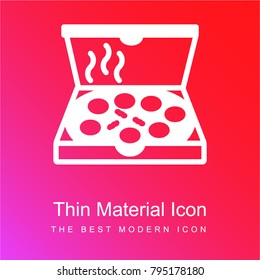 Pizza red and pink gradient material white icon minimal design