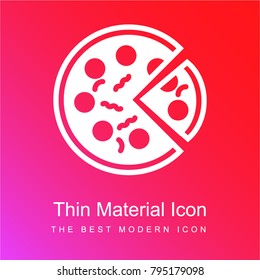 Pizza red and pink gradient material white icon minimal design