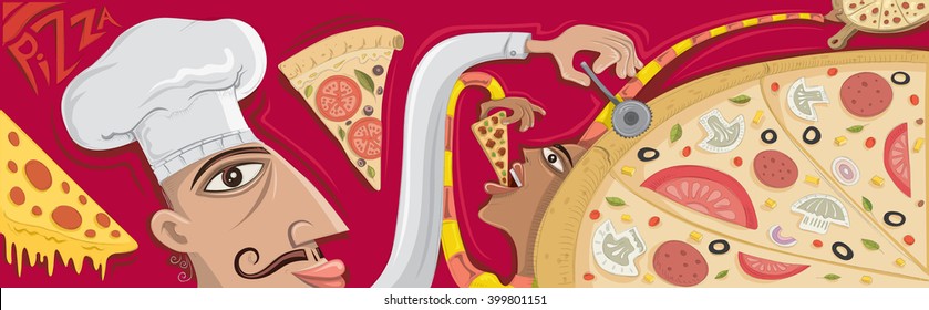 Pizza Restaurant Art (Arte vectorial)