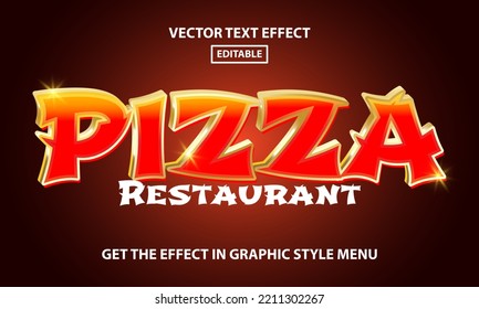 Pizza restaurant editable text effect style