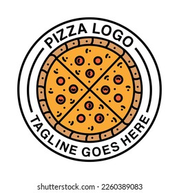 Pizza Restaurant Food Logo Vintage Emblem Vector Design badge illustration Symbol Icon