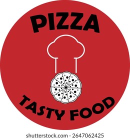 Pizza restaurant logo with chef hat
