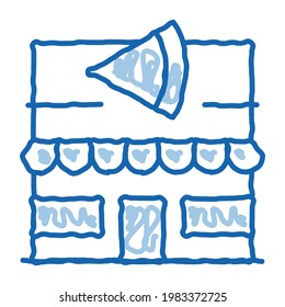 Pizza Restaurant sketch icon vector. Hand drawn blue doodle line art Pizza Restaurant isometric sign. isolated symbol illustration