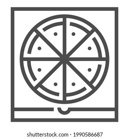 Pizza restaurant square line vector icon