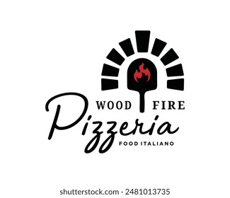pizza restaurant vector logo. white background