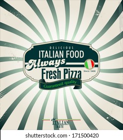 Pizza retro background