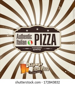Pizza retro background