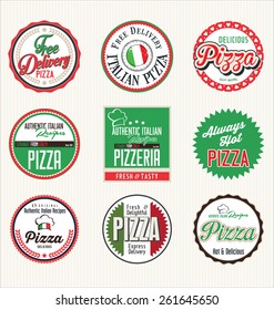 Pizza retro badges