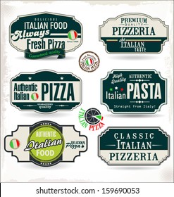 Pizza retro labels 