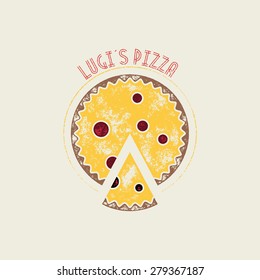 Lugi´s Pizza Retro Vector Stamp or Logo Template