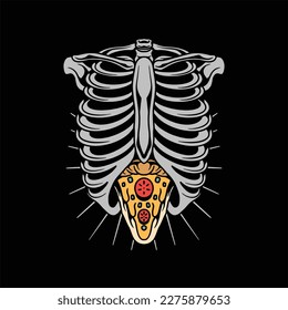 pizza rib illustration vector design