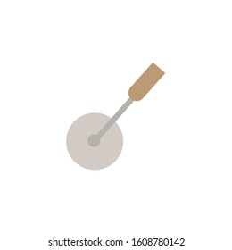 Pizza roll knife flat illustration on white background