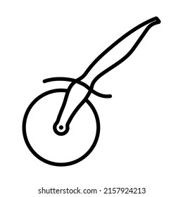 Pizza Roll Knife Icon. Bold outline design with editable stroke width. Vector Illustration.