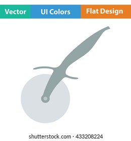 Pizza roll knife icon. Flat design. Vector illustration.
