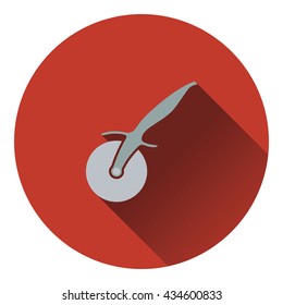 Pizza roll knife icon. Flat design. Vector illustration.