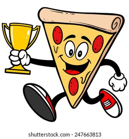 Pizza Running with Trophy