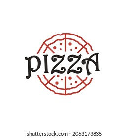 Pizza Rustic Restaurant Logo Illustration