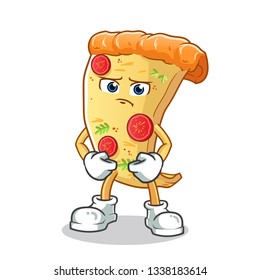 pizza sad mascot vector cartoon illustration