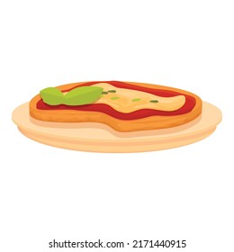 Pizza sandwich icon cartoon vector. Australian food. Plate menu