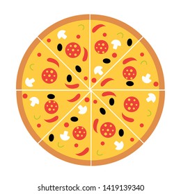 Vector Illustration Pizza Suitable World Food Stock Vector (Royalty ...