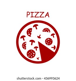 Pizza scoring .Vector icon.