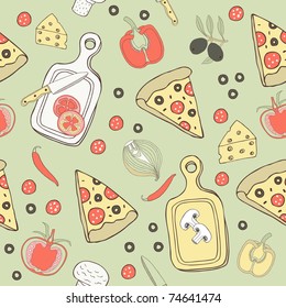 pizza seamless background