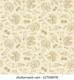 Pizza seamless background vector