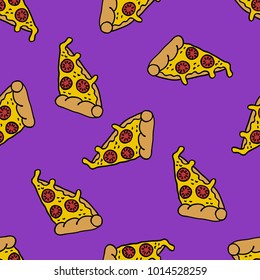 Pizza Seamless Doodle Pattern