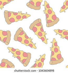 pizza seamless doodle pattern