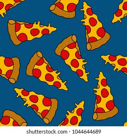 pizza seamless doodle pattern