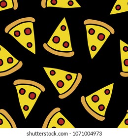 pizza seamless doodle pattern