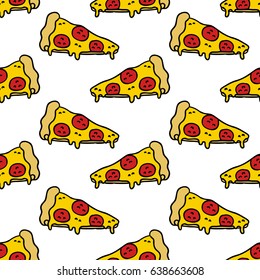 Pizza Seamless Doodle Pattern